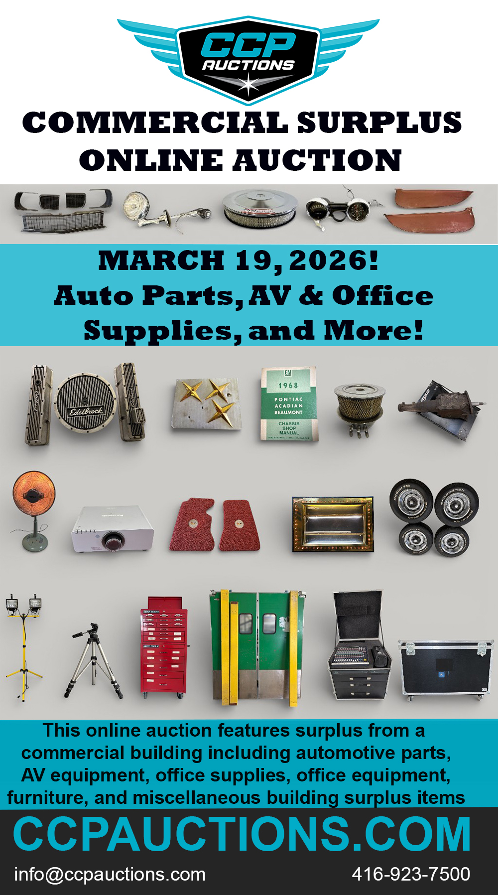 Featured image for “Commercial Surplus Online Auction – Auto, Office, AV & Industrial – March 19th”